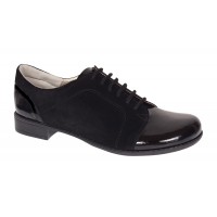 Marimea 39 Pantofi dama casual din piele naturala - Model Bob Negru Lac